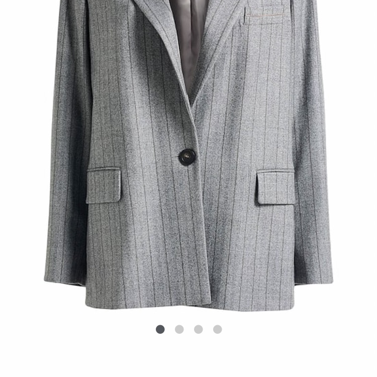 Peserico Gray Pinstripe Wool Blazer
